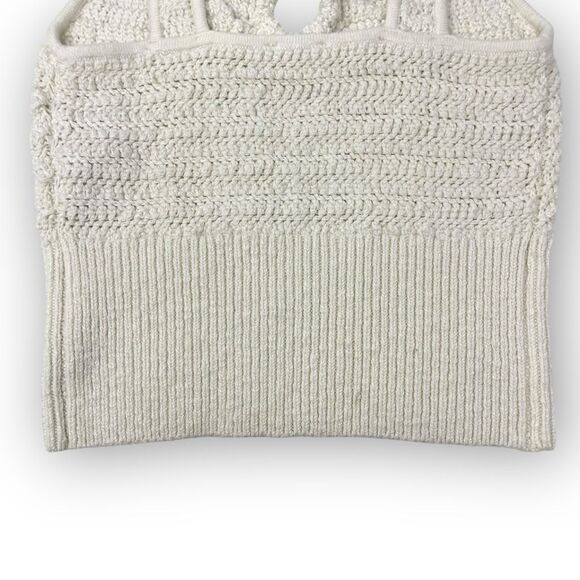 Abercrombie & Fitch Cinched Cutout Crochet Tank Top Cream Women’s Size XS - Picture 6 of 13
